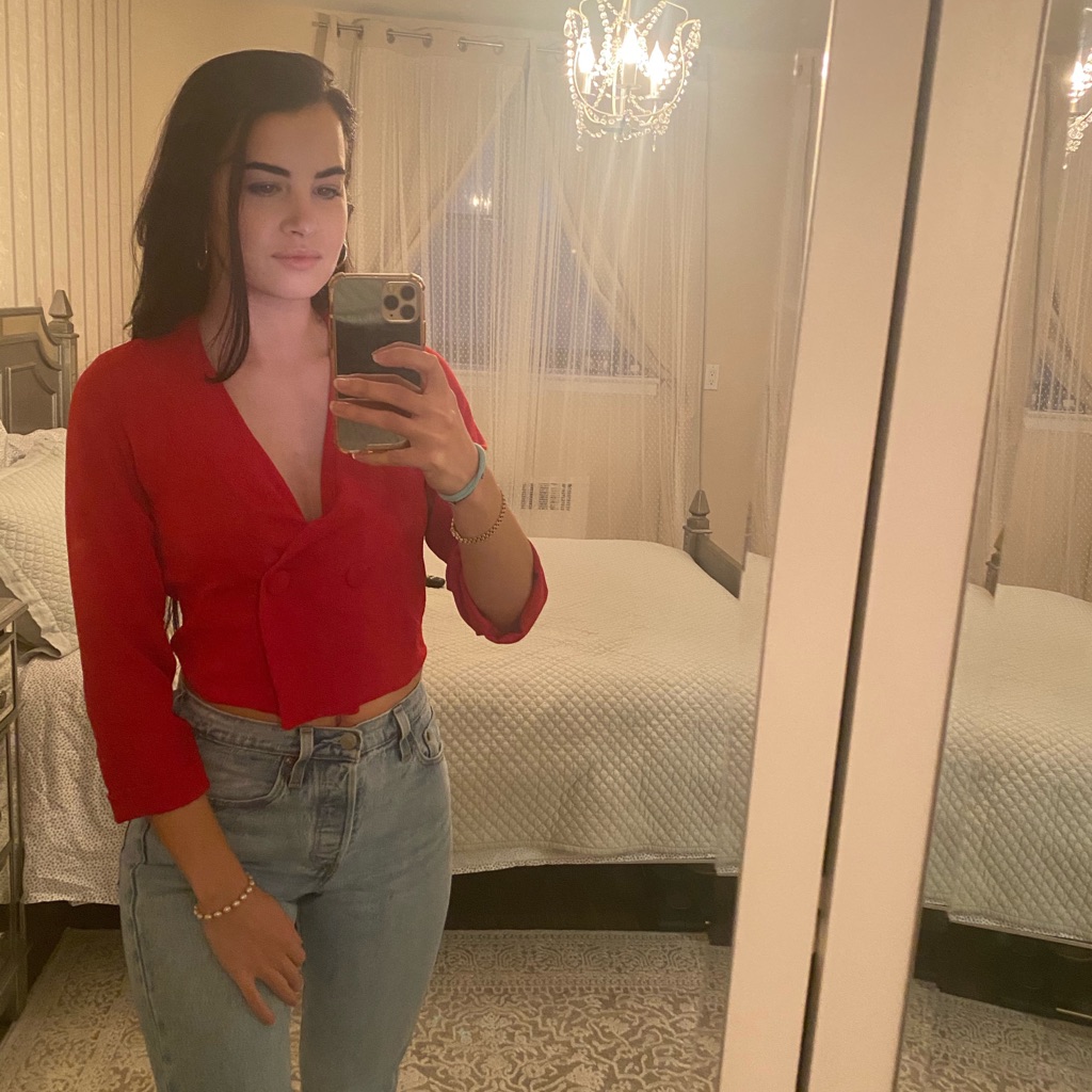 Button Crop Blouse